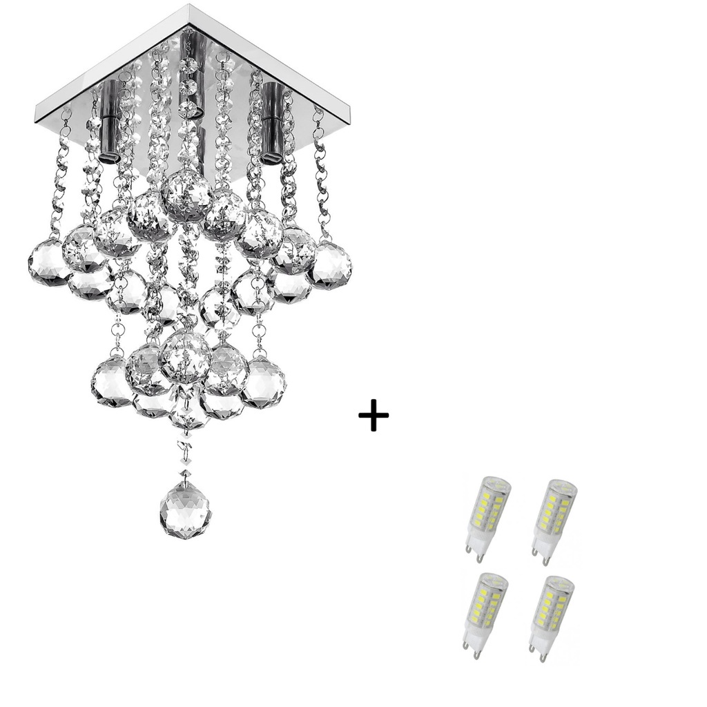 Pendente Cristal Legitimo Classic Square Long 20 + Lamp 3000