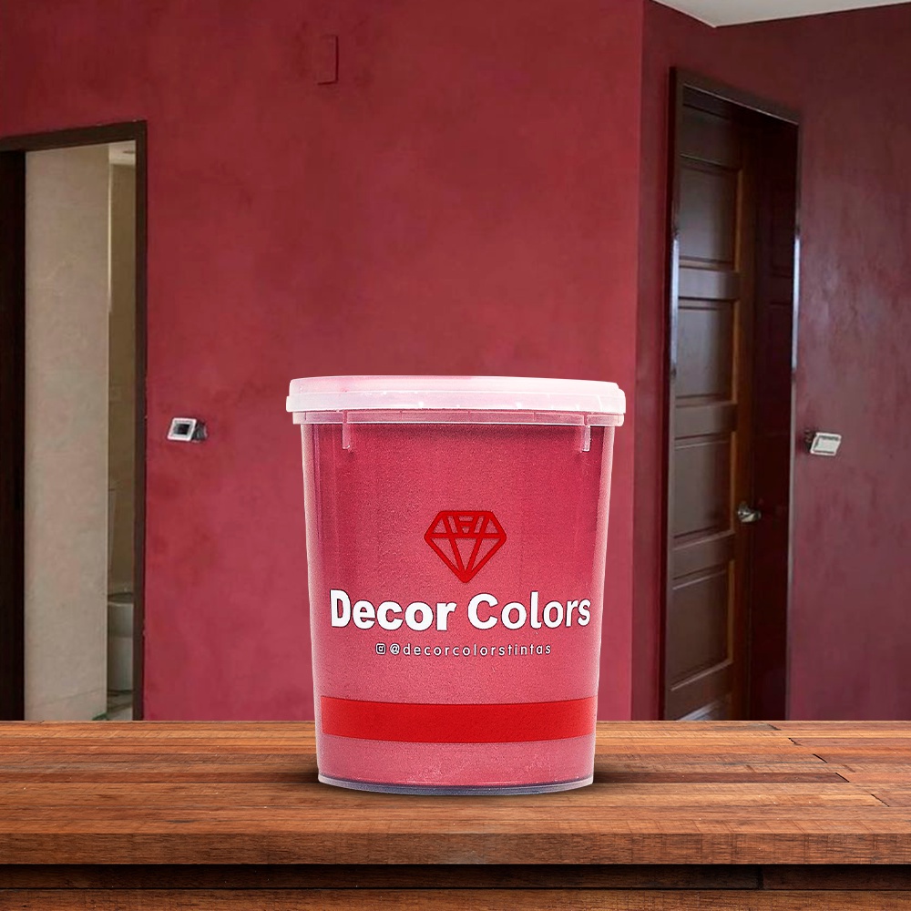 Tinta De Cimento Queimado Aveludado Dimantado Rubi Marsala 1,6 kg - Decor Colors