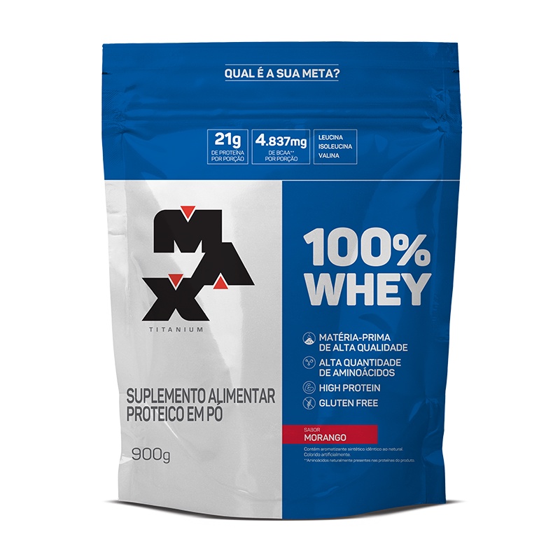 WHEY 100% MAX TITANIUM BAUNILHA 900G REFIL