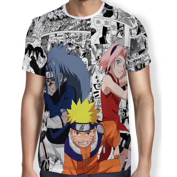 Camisa FULL Print Manga Naruto Classico - Time 7