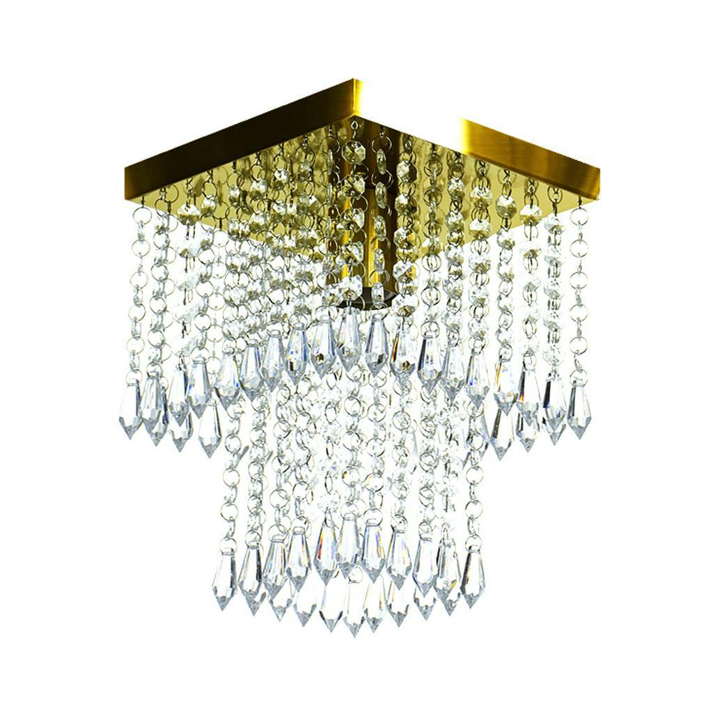 Lustre De Cristal Acrilico Marrycrilic Dourado Belissimo! em Oferta na Shopee