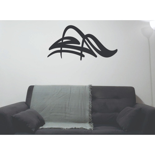 Escultura Aplicação Painel De Parede  Em Mdf Preto Laqueado