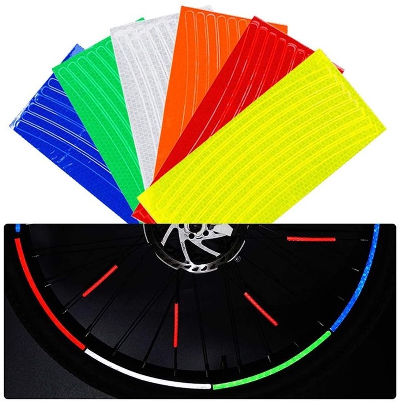 (1 Pc Pacote De Ciclismo Fluorescentes Adesivos Refletivos) (Moto Bicicleta Corpo Aro Da Roda Fita Tarja) (Decoração Da Segurança Adesivo Acessórios Da Bicicleta) — imagem 2 de 2