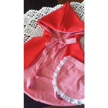 capa Chapeuzinho Vermelho e Avental em Oferta na Shopee