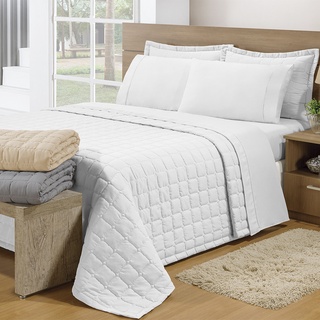 Kit Cobre Leito Colcha Super King 3 Peças Matelado Dupla Face Berlim