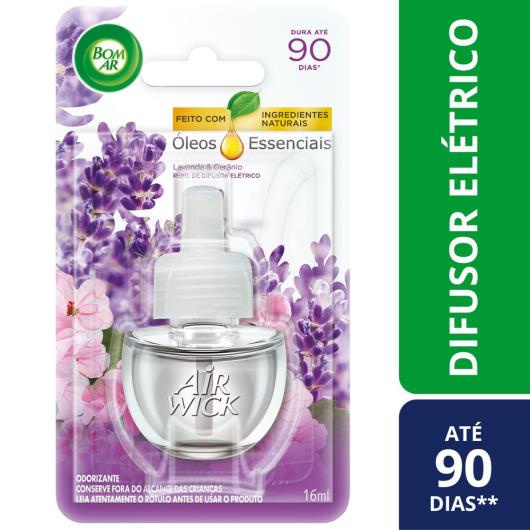 REFIL Bom Ar Líquido para Difusor Elétrico de Lavanda e Gerânio 16ml