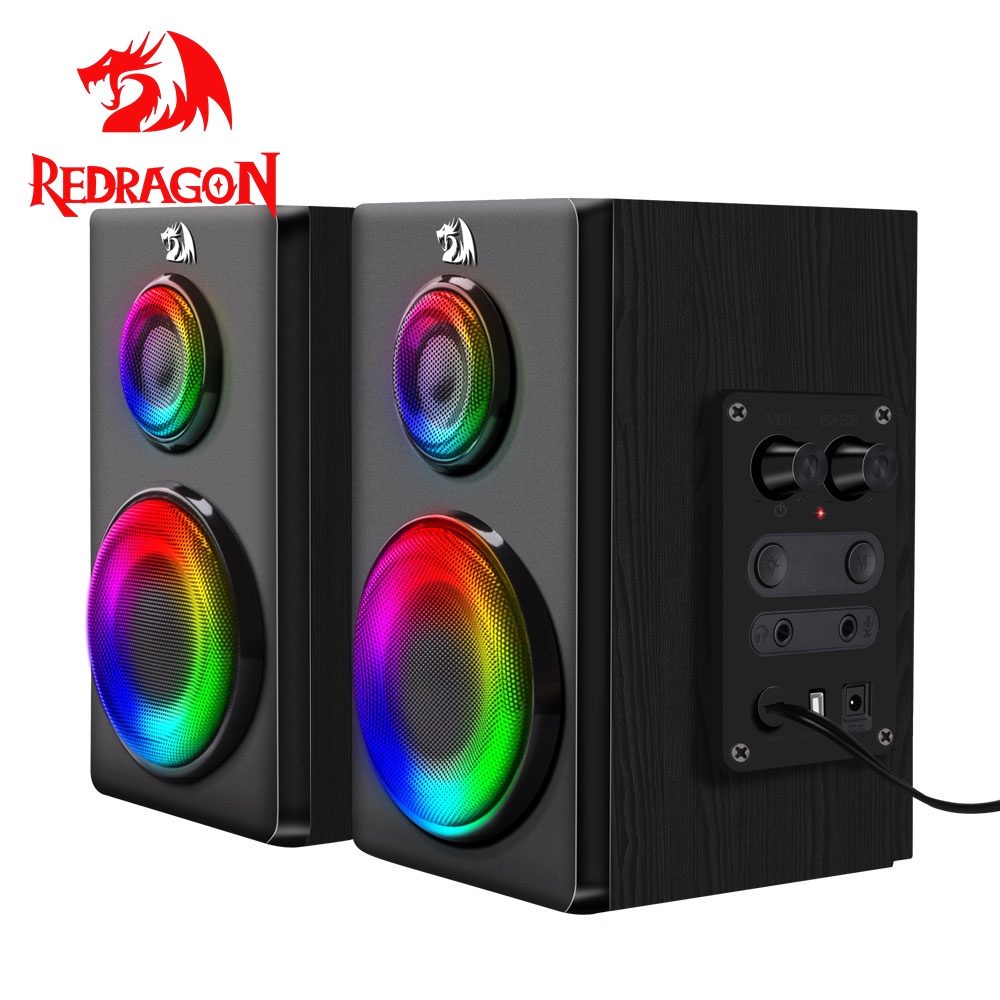 Redragon GS811 Lynch Suporta Alto-Falantes Bluetooth RGB 2.0 Para Jogos aux 3.5mm Música Estéreo surround De Computador PC