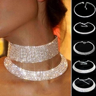 Gargantilha De Cristal Brilhante Com Strass