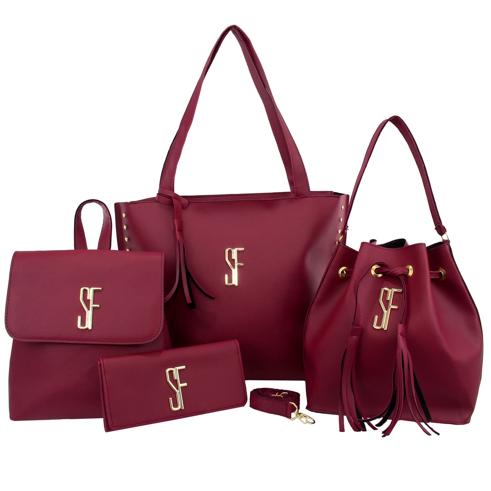 KIT de bolsas feminina super delida, que contem 4 lindas bolsas bolsa sacola, bolsa transversal, carteira super linda  * PROMOÇÃO DO DIA *