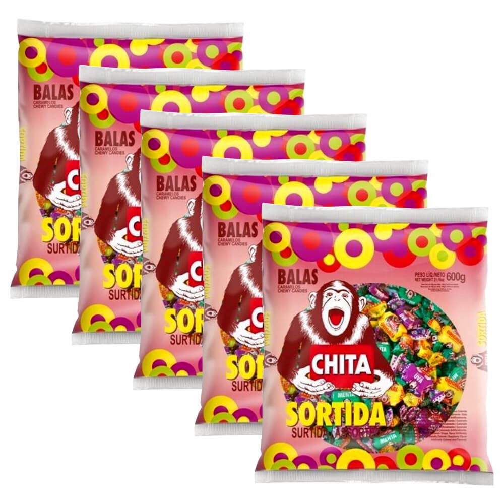 Kit 5 Balas Chita Sortida 500g - Cory