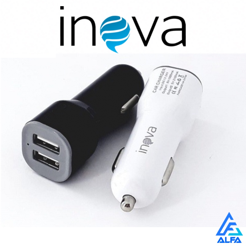 Carregador Inova para Celular Veicular Carro Fonte 2 entradas USB Turbo Rápido
