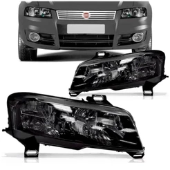 Farol Stilo 2001 a 2007 C/ Moldura Fumê C/ Auxiliar Elétrico Plug Quadrado