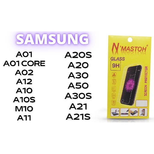 Pelicula de Vidro Comum Temperado para SAMSUNG: A01 / A02 / A12 / A10 /A10S /M10 /A11 /A20S /A20 /A30 /A50/ A30S/ A21