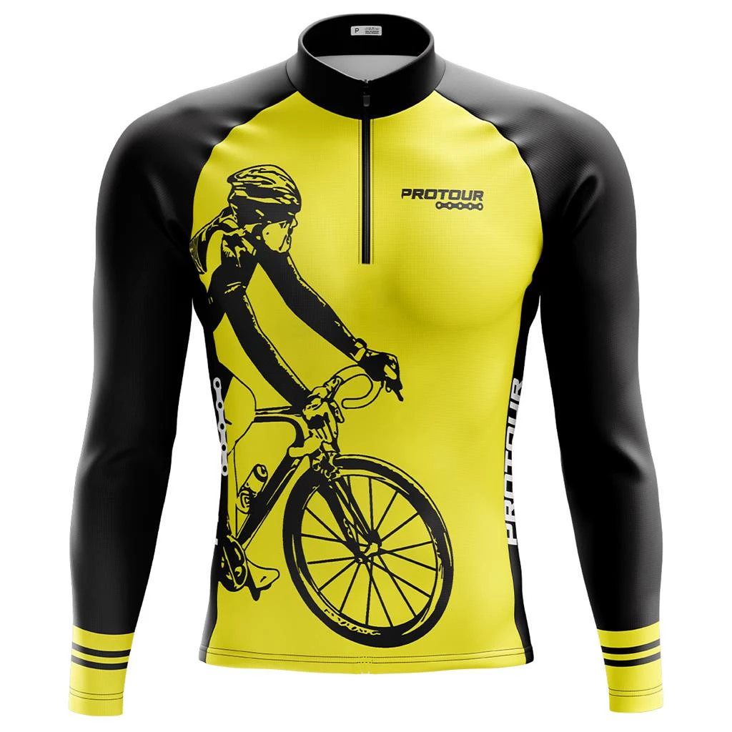 Camisa Ciclismo Camiseta Ciclista Roupa de Ciclismo Masculina Manga Longa Masculina Pro Tour Respeite O Ciclista Dry Fit