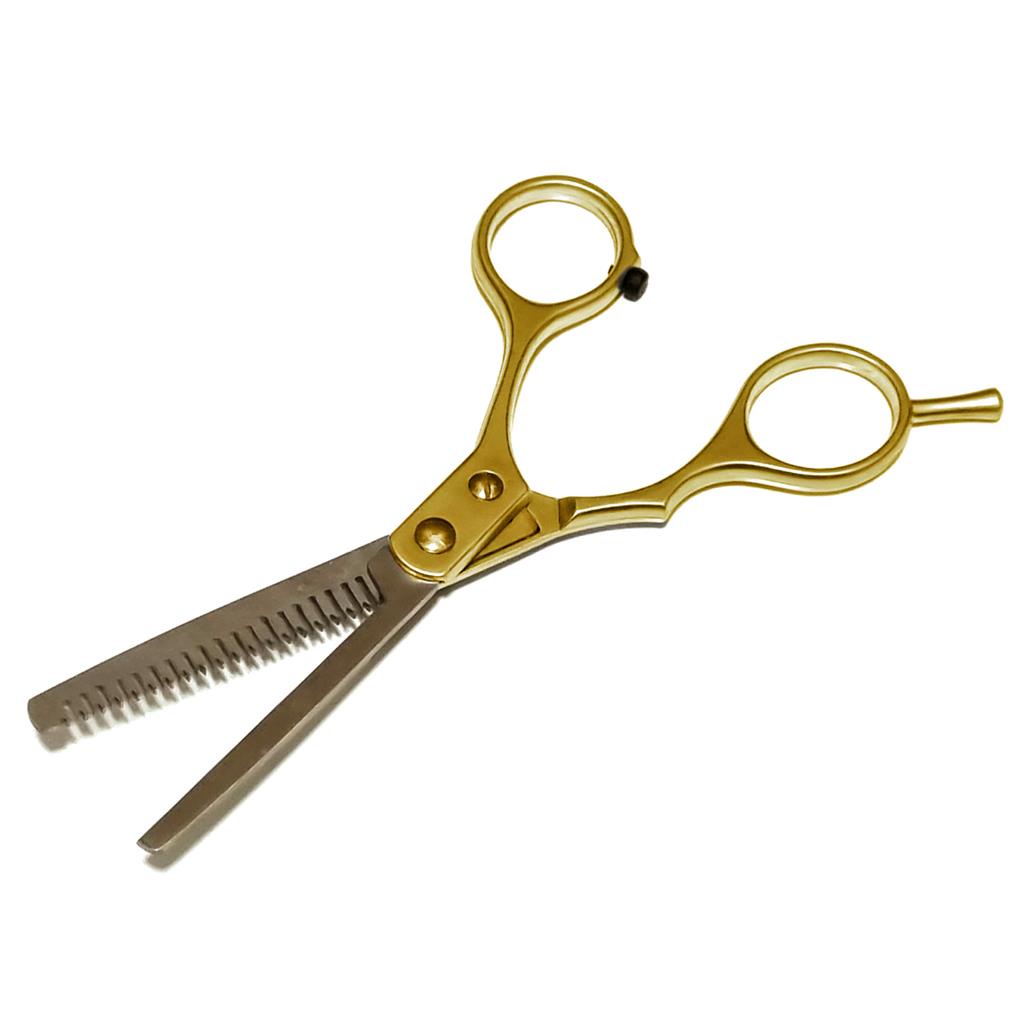 Tesoura Profissional Fio Desbaste Desfiadeira Cabeleireiro Prateado ou Dourado Uso Profissional — imagem 2 de 2