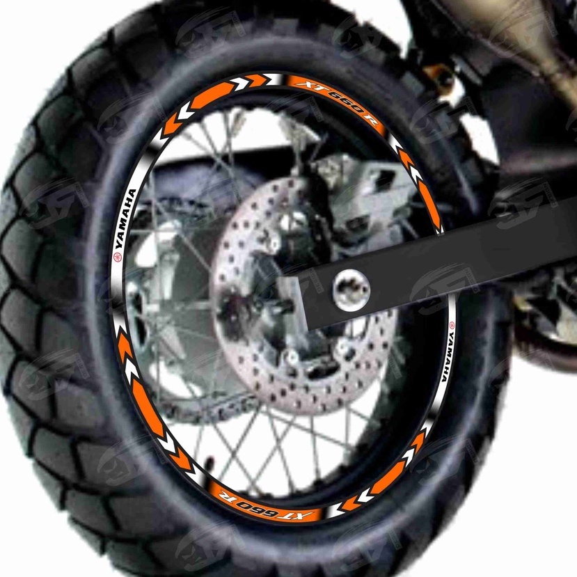 Adesivo Friso Refletivo Roda Moto Yamaha XT 660R XT660R XT 660 R XT 600 XT600 Tenere 660 M01 laranja