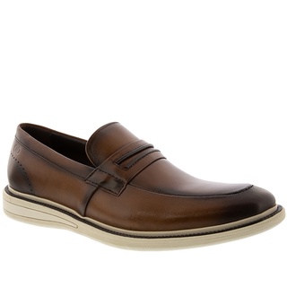 Sapato Casual Democrata Metropolitan Bay Tan Couro Marrom