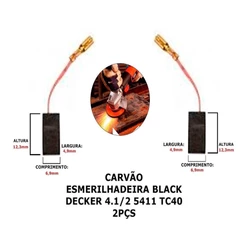 Escova Carvão Esmerilhadeira Black Decker 4.1/2 54 Tc40 2pcs
