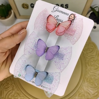 Laço Infantil Cristal de Luxo/ Acessório de Cabelo Jardim Encantado com Flores e Borboletas/ Faixinha de Luxo para Bebê/ Headband Infantil Jardim Encantado