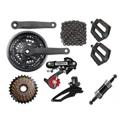 KIT TRANSMISSÃO COMPLETO 21 MARCHAS PARA BIKE ARO 26 E 29