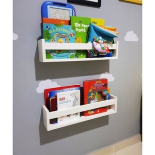 KIT 2 Prateleiras Infantil 100% MDF 60 CM Decorar Quarto/ Sala/ Cozinha/Banheiro
