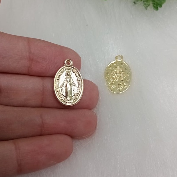 1 Pç Pingente / Medalha Nossa Senhora das Graças Dourado - Medalha Católica - Peças para de Terço