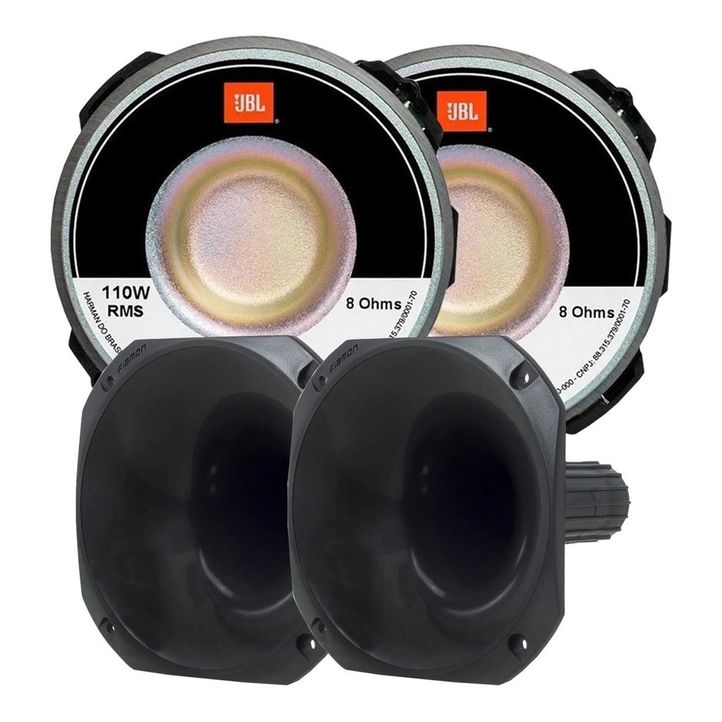 Kit 2 Drivers Jbl Selenium D200X 110 Watts Rms + 2 Cornetas Curtas LC14-50 Preta em Oferta na Shopee