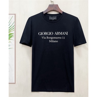 Dos Homens Manga Curta Nova Monograma Estampa Algodão Gola Camiseta S-4XL