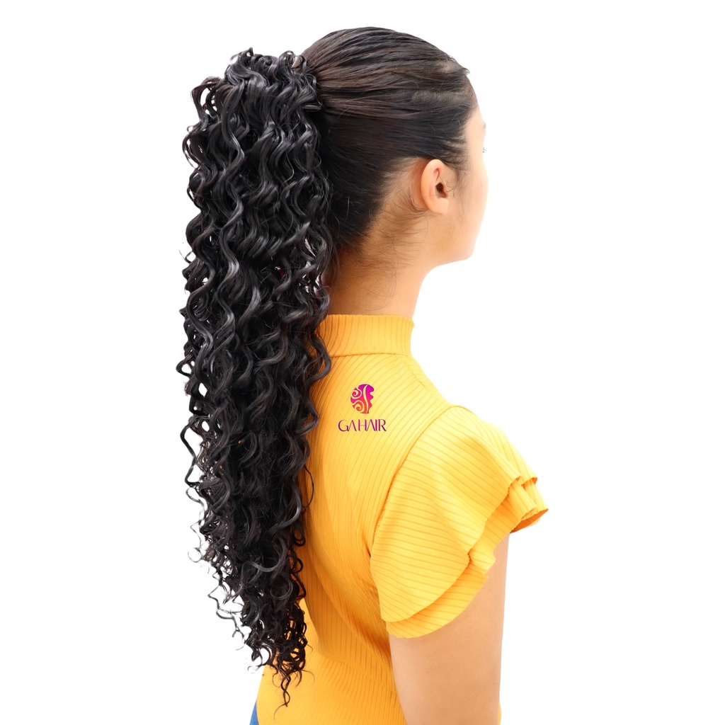 Aplique Rabo De Cavalo Cacheado Com Presilha Removivel 60Cm - Fibra Organica - Facil Colocação