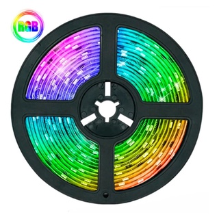 Fita LED Autoadesiva RGB 3528 5 metros Com Controle e Central Controladora