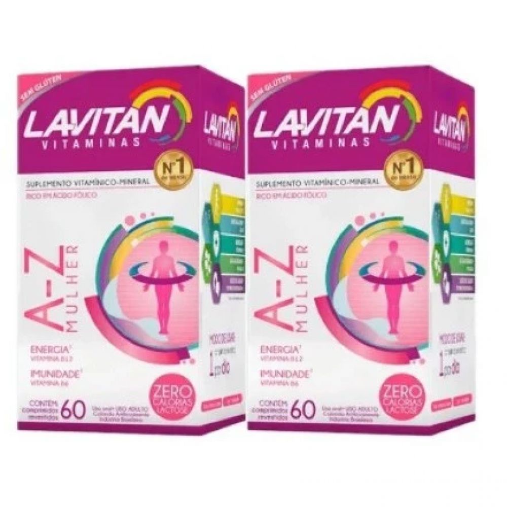 Kit 2 Lavitan Az Mulher 60 Cpr Cada Caixa Total (120 Comprimidos) Cimed Original
