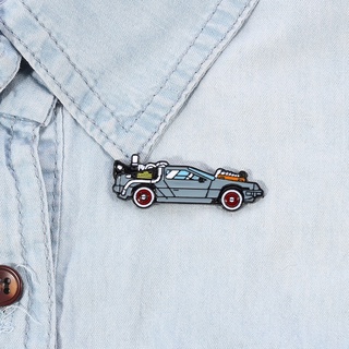 Pins De Volta Para O Futuro Esmalte Duro Broche Mulheres Mochila Sacos Crachá Filme Modelo De Carro Lapela Jóias Presentes
