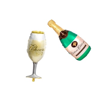 Balão Metalizado Champanhe 1 Metro Balão Taça de champagne Ano Novo 2022 Balão Réveillon