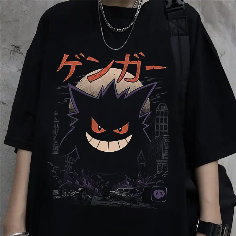 Camiseta Algodão Basica Pokebola Anime Pokemon Gengar Roxo