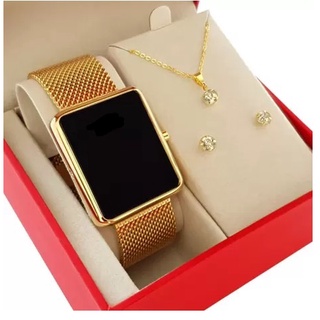 Relógio Feminino lançamento Touch Pulseira Dourado Rose 0074