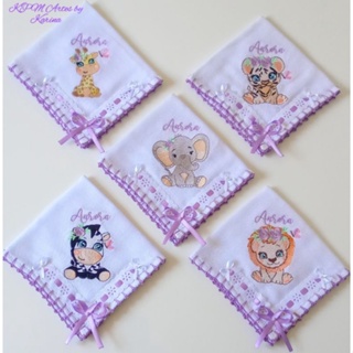 Kit com 5 fraldas de boca personalizadas em Oferta na Shopee