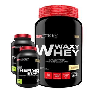 Kit Whey Protein Waxy Whey Pote 900g + 2x Thermo Start 120g Limão - Kit Para Acelerar o metabolismo e Auxiliar no Ganho de Massa Muscular - Bodybuilders