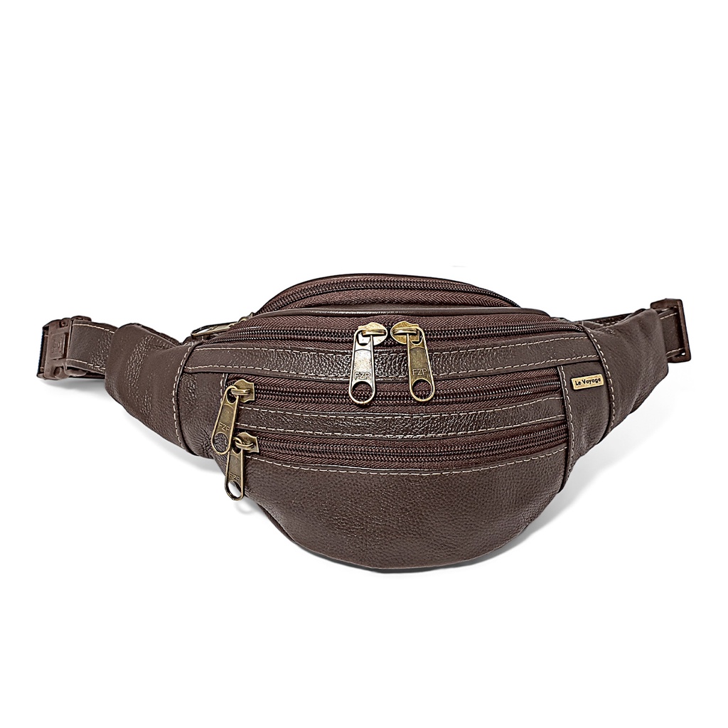 Pochete Bolsa Para Cintura Feita de Couro Legítimo 5 bolsos em Oferta na Shopee