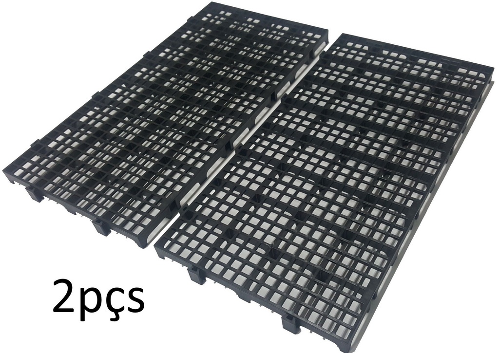 2pçs Estrado Plastico Preto 50x25x2,5cm - Pallet Palete