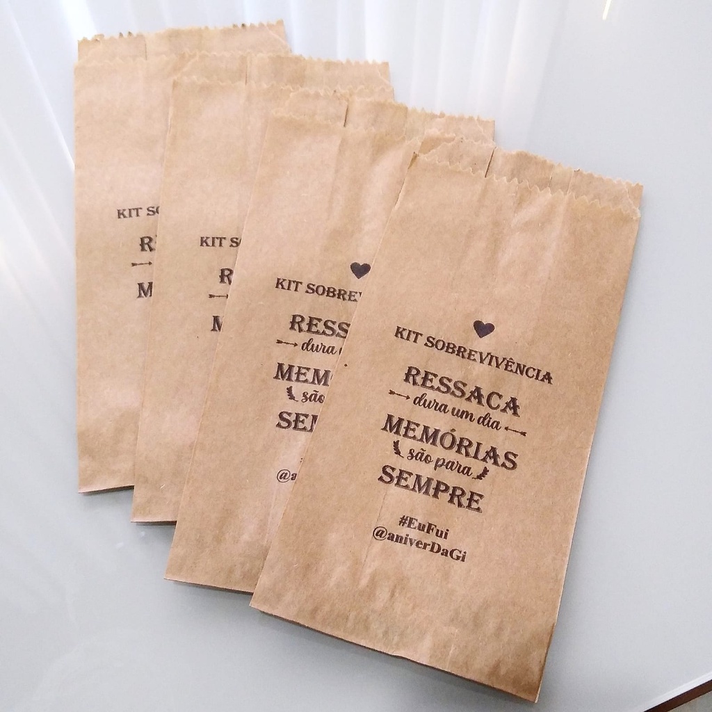 40 saquinhos de kraft personalizado - Modelo 26 em Oferta na Shopee