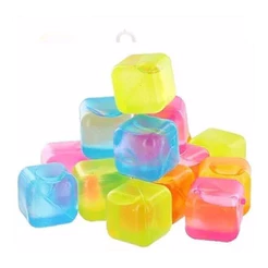 12 Cubos De Gelo Artificial Reutilizável Coloridos