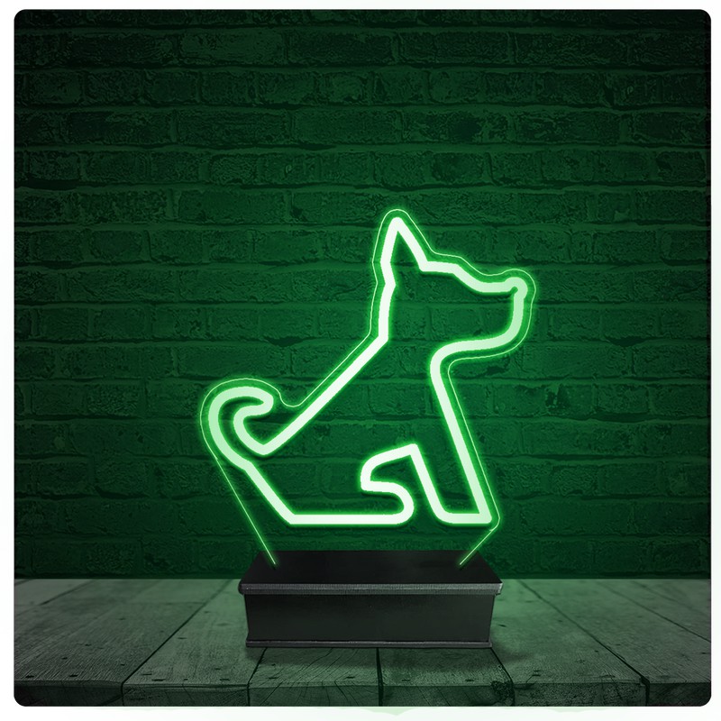 Luminária Abajur Acrílico Led - Cachorro dog Pet shop