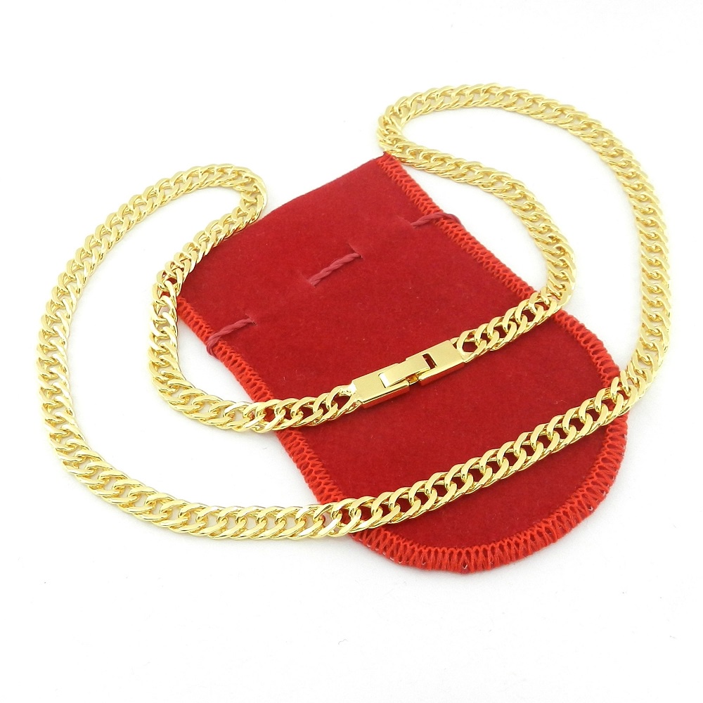 Corrente Feminina 45cm 6mm Largura Folheado Ouro CR495