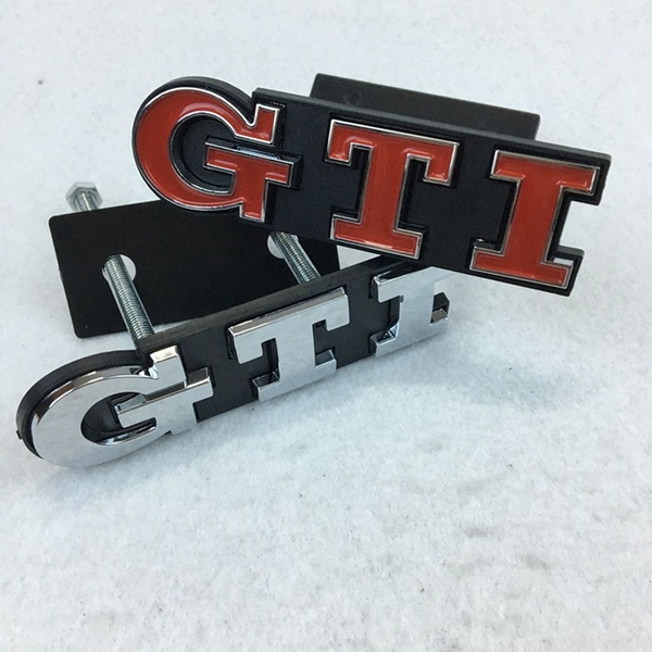 GTI Letters Metal Car Styling Refitting Emblem Badge 3D Sticker Front Grille Emblem Badge for VW Volkswagen Golf 4 5 6