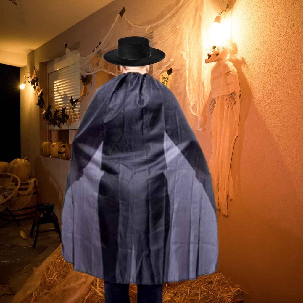Capa Longa Drácula Vampiro Zorro Fantasia Halloween Unissex