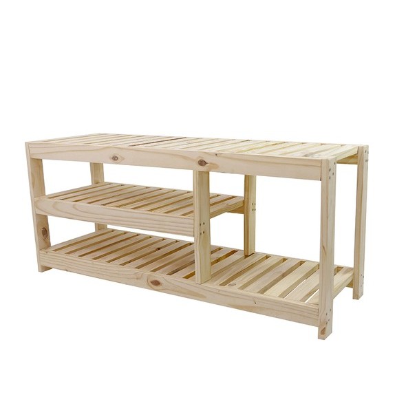 SAPATEIRA DE MADEIRA COM BANCO 70cm-Real seda