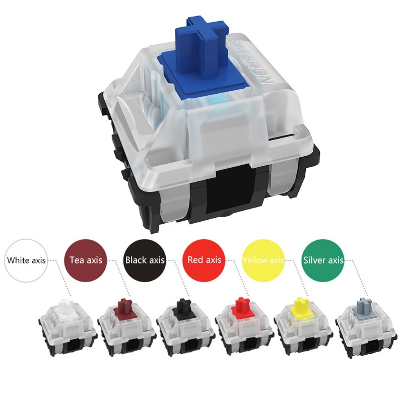 Interruptor Óptico De Switch Switch Óptico Para Gateron Teclado Mecânico Gk61 Sk61 Sk64 Azul, Vermelho, Marrom, Preto, Prata, Amarelo Branco Eixo