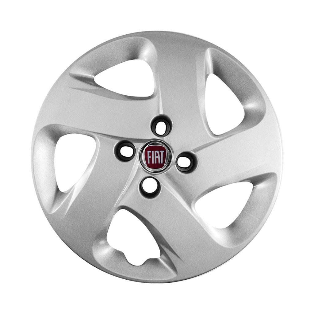 Calota Aro 14 Fiat Mobi 2017 2018 2019 2020 Prata + Emblema em Oferta na Shopee