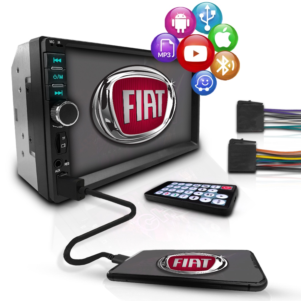 Central Multimídia Universal 2 Din Mp5 Bt Espelhamento Fiat em Oferta na Shopee