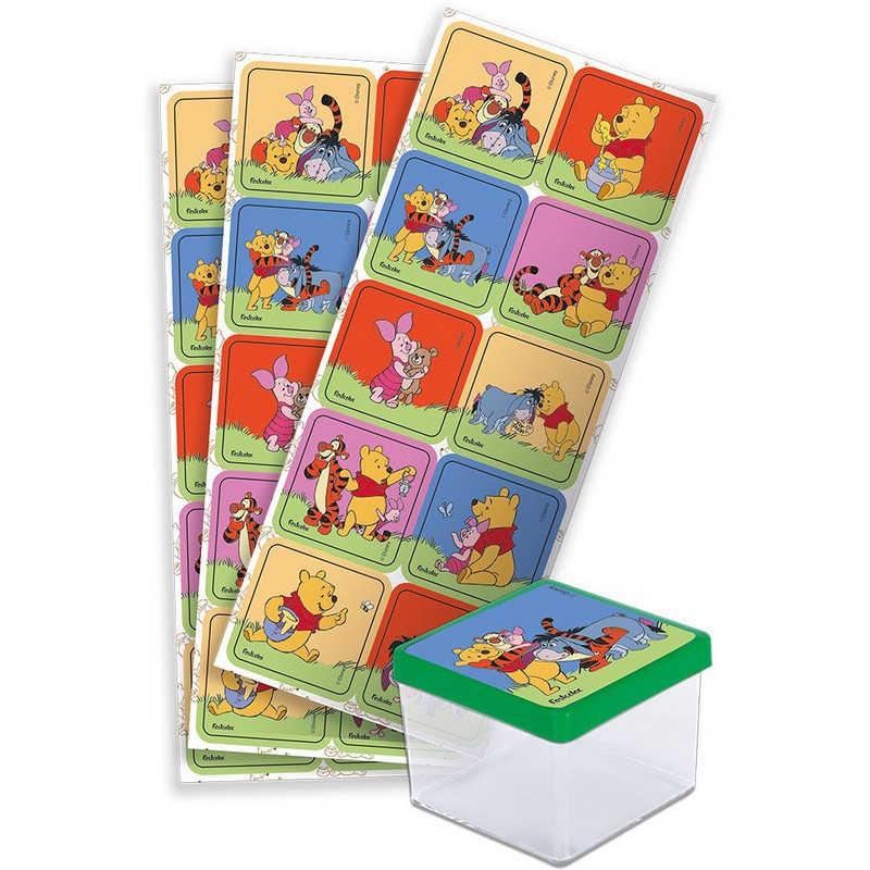 Adesivo Quadrado Festa Pooh e sua Turma- 30 unidades - Rizzo - Stationery